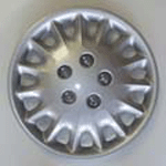 Aftermarket Hubcaps 14 inch 107s Silver Set